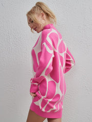 Pretty in Pink Mock Neck Sweater Dress #Firefly Lane Boutique1
