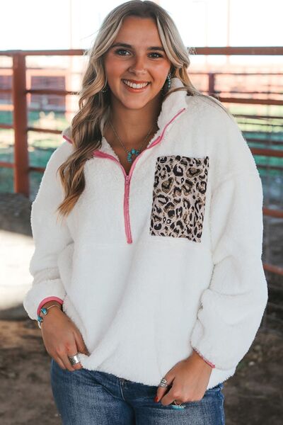 Purr-fectly Cozy Leopard Half Zip Sweatshirt #Firefly Lane Boutique1
