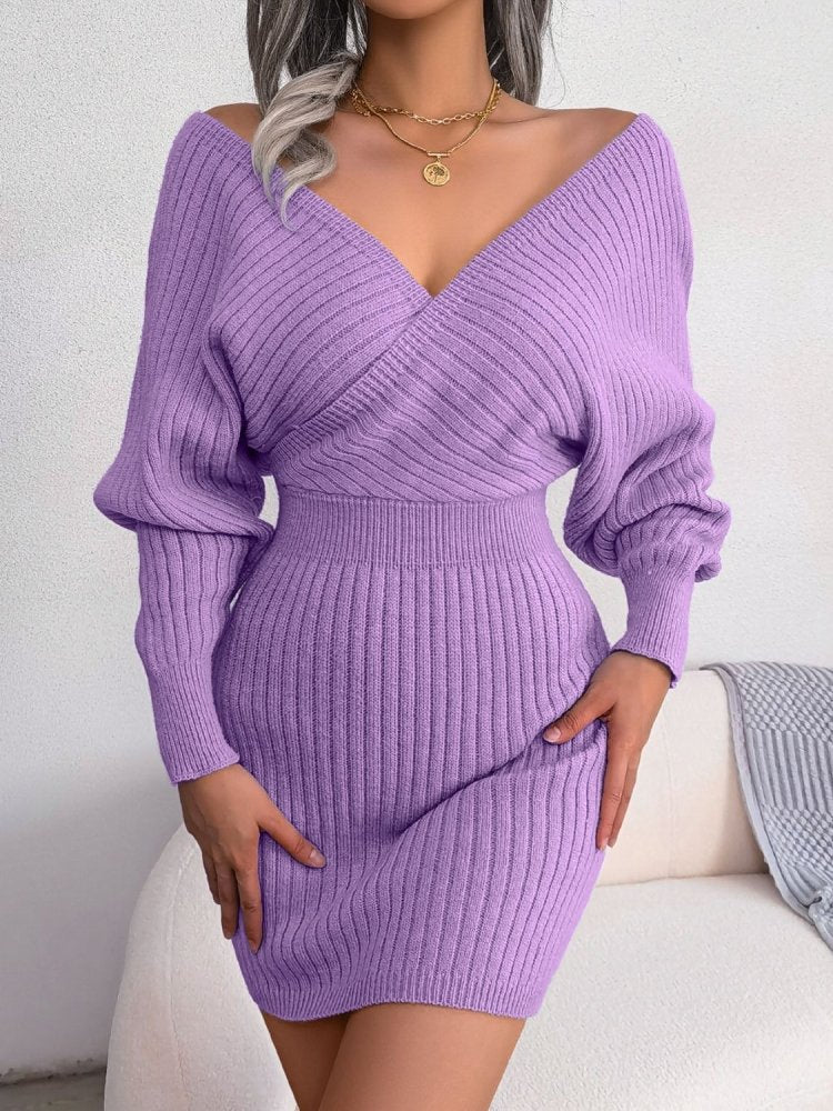 Rib-Knit Dolman Sleeve Sweater Dress #Firefly Lane Boutique1