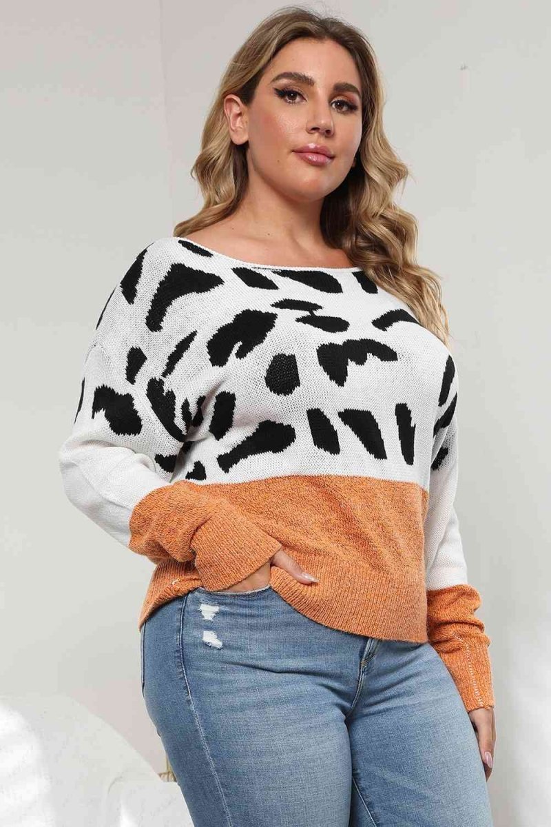 Roaring Fashion Color Block Leopard Sweater #Firefly Lane Boutique1