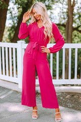 Rose Petal Long Sleeve Hot Pink Jumpsuit #Firefly Lane Boutique1