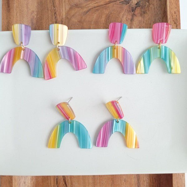 Ruby Acrylic Rainbow Earrings #Firefly Lane Boutique1