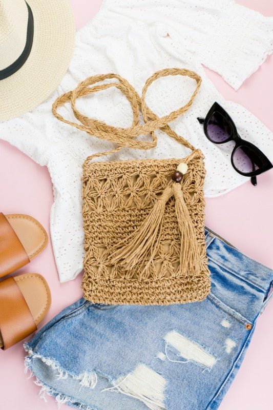 Sandy Toes Straw Crossbody Bag #Firefly Lane Boutique1