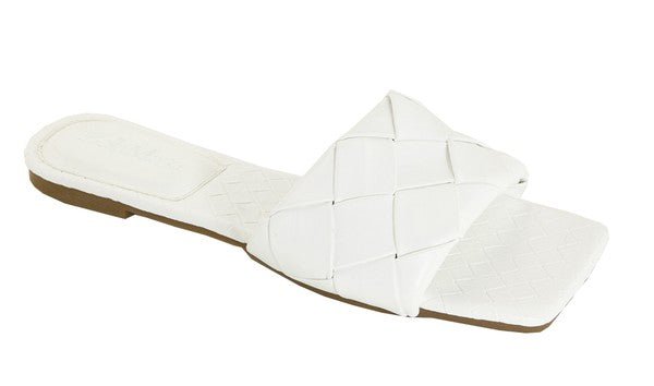 Seamless Steps Woven White Flat Sandals #Firefly Lane Boutique1