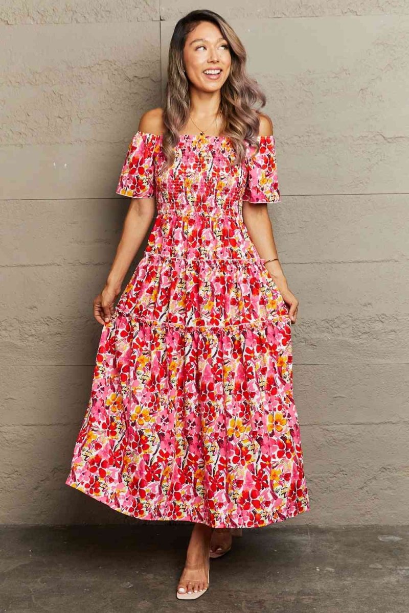 Secrete Garden Floral Off Shoulder Maxi Dress #Firefly Lane Boutique1
