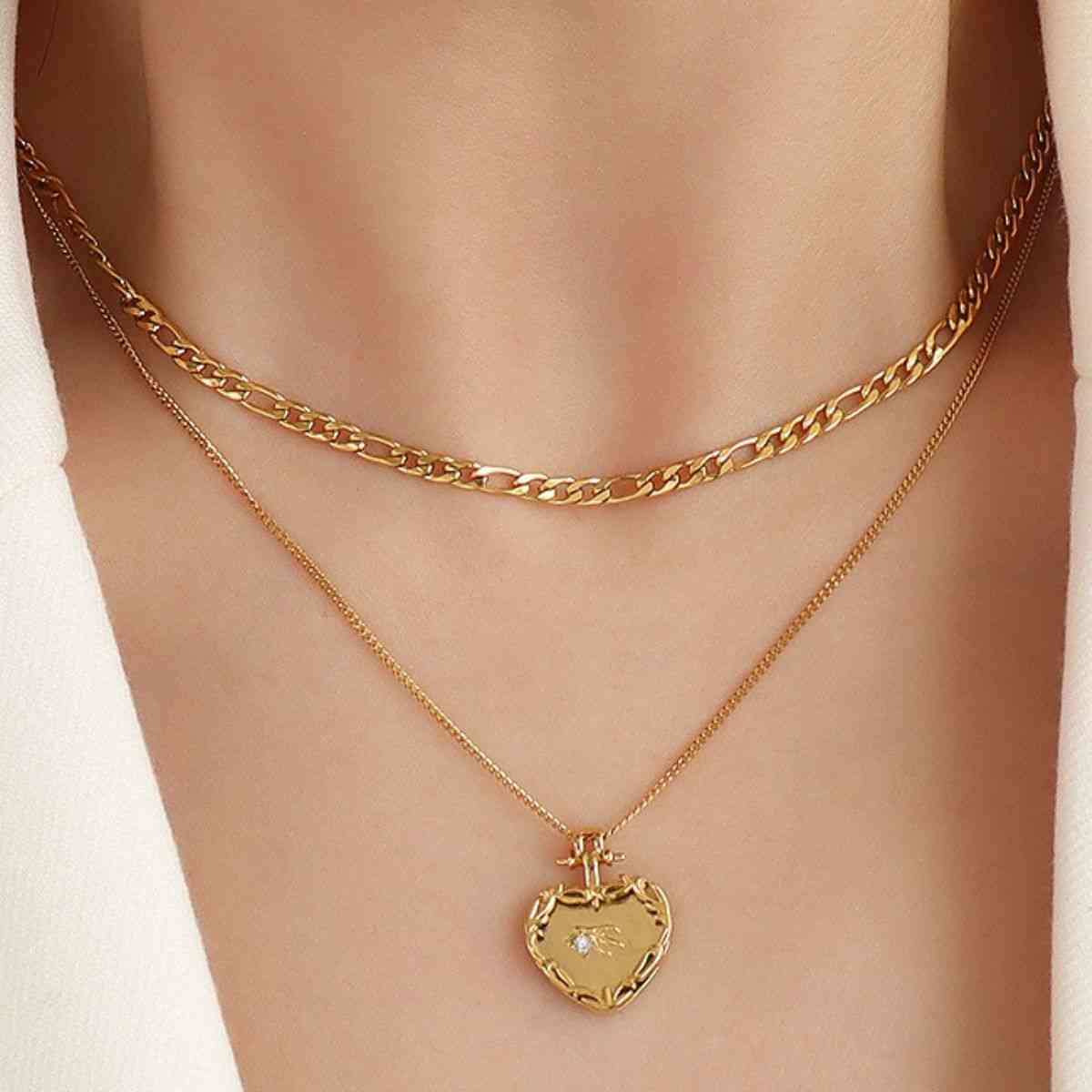 Shallow Love 18k Melted Golden Heart Necklace #Firefly Lane Boutique1