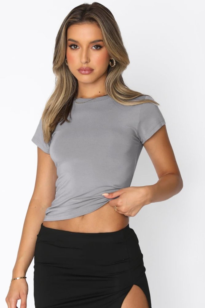 Simple and Chic Crewneck Short Sleeve Tee #Firefly Lane Boutique1