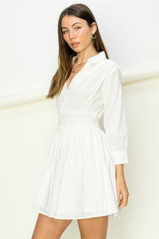 Simply Smocked White Collared Dress #Firefly Lane Boutique1
