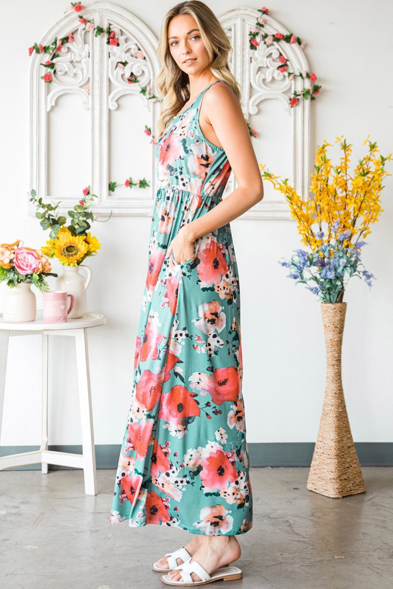 Sing The Melody Maxi Floral Tank Dress #Firefly Lane Boutique1