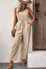 Sleeveless Jumpsuit with Pockets #Firefly Lane Boutique1