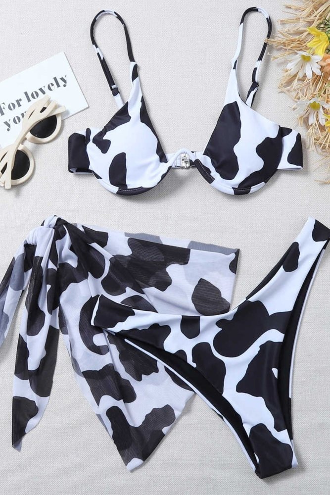 Spot On Three Piece Cow Print Bikini #Firefly Lane Boutique1