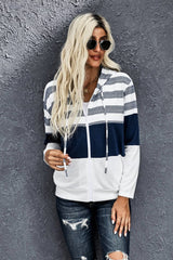 Striped Serenity Curved Hem Hoodie #Firefly Lane Boutique1