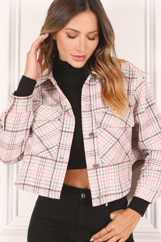 Styling For Tomorrow Crop Plaid Shacket #Firefly Lane Boutique1