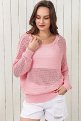 Sugar Blush Open Knit Pink Sweater #Firefly Lane Boutique1