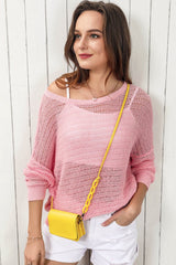 Sugar Blush Open Knit Pink Sweater #Firefly Lane Boutique1
