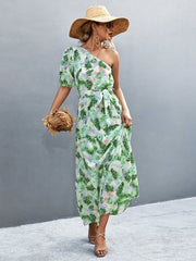 Summer Begins Floral One Shoulder Maxi Dress #Firefly Lane Boutique1