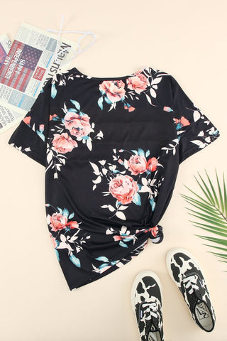 Summer Blooms Floral Print Crewneck T-Shirt #Firefly Lane Boutique1