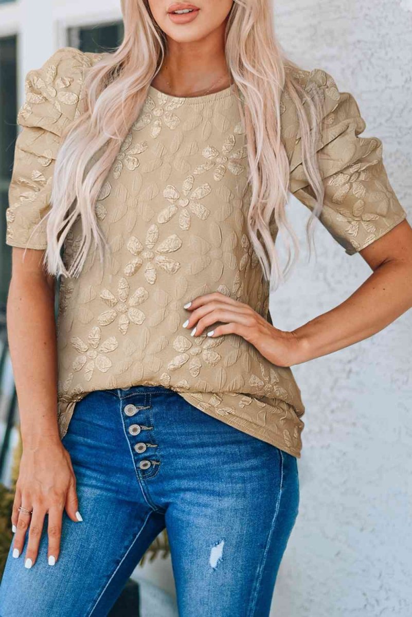 Summer Changes Blouse with Puff Sleeves #Firefly Lane Boutique1
