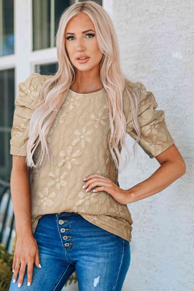 Summer Changes Blouse with Puff Sleeves #Firefly Lane Boutique1