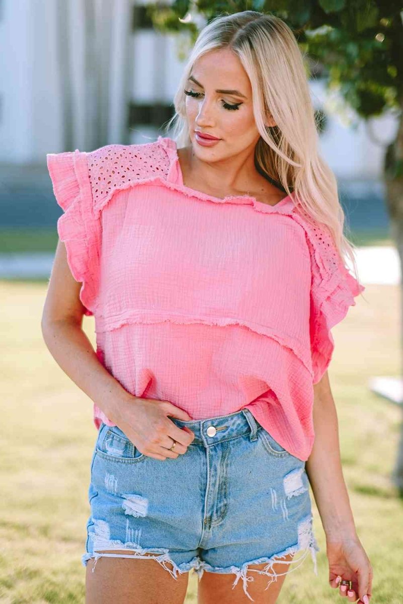 Summer Dreams Short Sleeve Pink Blouse #Firefly Lane Boutique1