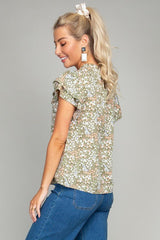Summer Meadows Short Sleeve Ditsy Floral Blouse #Firefly Lane Boutique1