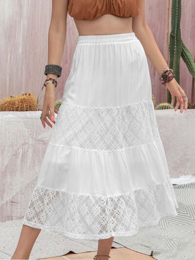 Summer Serenity Lace White Maxi Skirt #Firefly Lane Boutique1