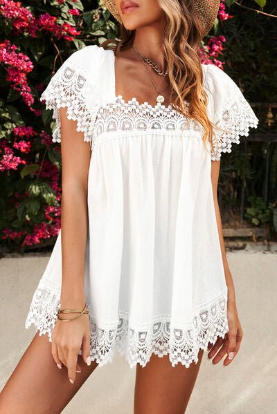 Summers Changing Lace Square Neck Blouse #Firefly Lane Boutique1