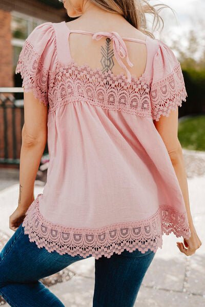 Summers Changing Lace Square Neck Blouse #Firefly Lane Boutique1