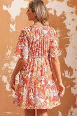 Sunset Blossoms Orange Floral Mini Dress #Firefly Lane Boutique1