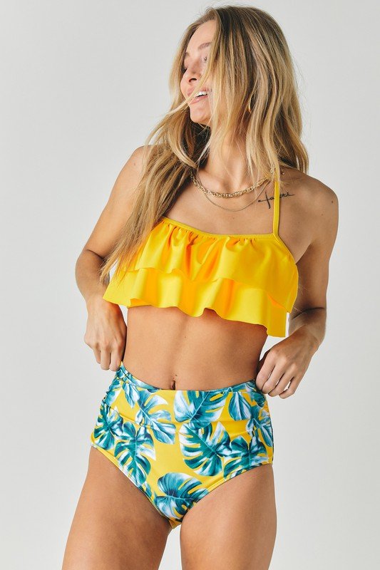 Sunshine Splash Ruffle Bikini Top and Printed Bottoms #Firefly Lane Boutique1