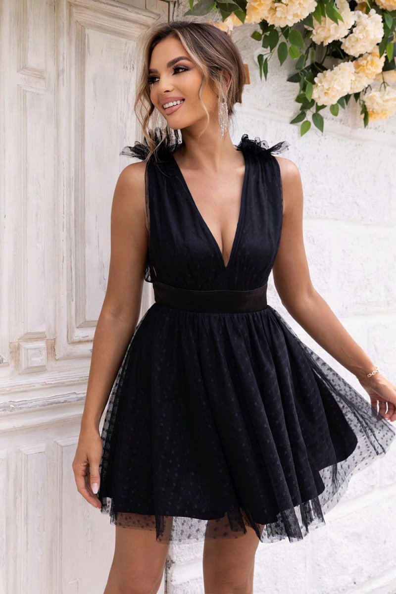 Sweet and Stunning Mesh Mini Dress #Firefly Lane Boutique1