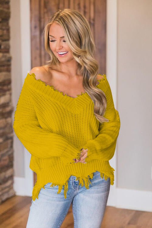 Tatter Knit Distressed Sweater #Firefly Lane Boutique1