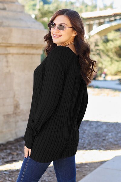 Textured Haven Casual Ribbed Sweater #Firefly Lane Boutique1
