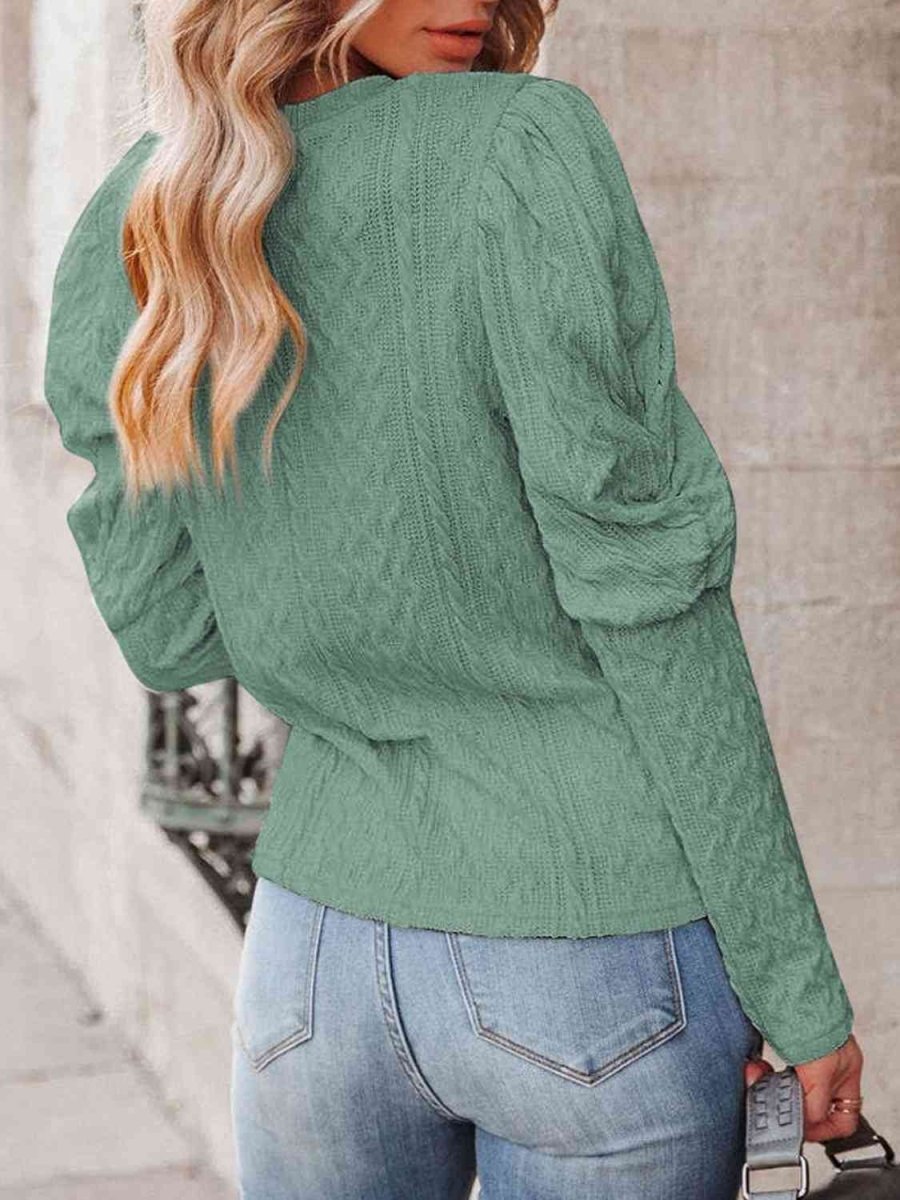 The Pillow Sleeve Ribbed Puff Sleeve Sweater #Firefly Lane Boutique1
