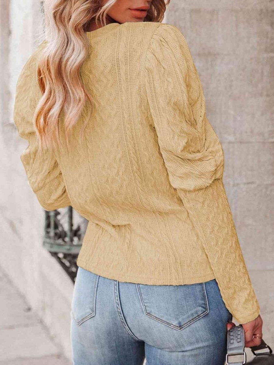 The Pillow Sleeve Ribbed Puff Sleeve Sweater #Firefly Lane Boutique1