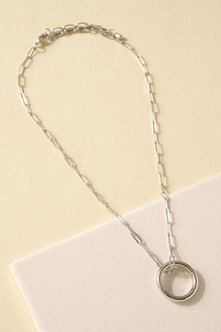 Thick Circle Pendant Chain Necklace #Firefly Lane Boutique1