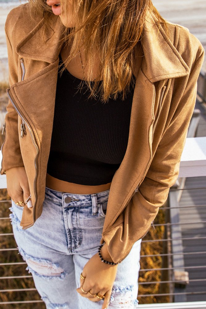 Timeless Suede Light Zip-Up Jacket #Firefly Lane Boutique1