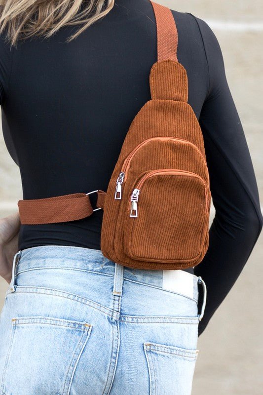 Traveler’s Companion Corduroy Sling Bag #Firefly Lane Boutique1