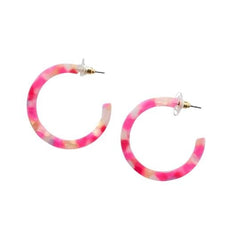 Tropical Pink Hoop Earrings Camy Style #Firefly Lane Boutique1