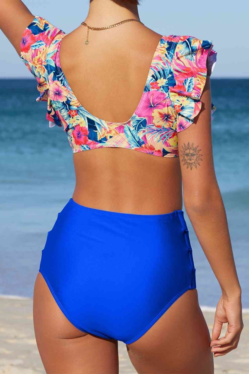 Tropical Splash Blue Floral Bikini #Firefly Lane Boutique1