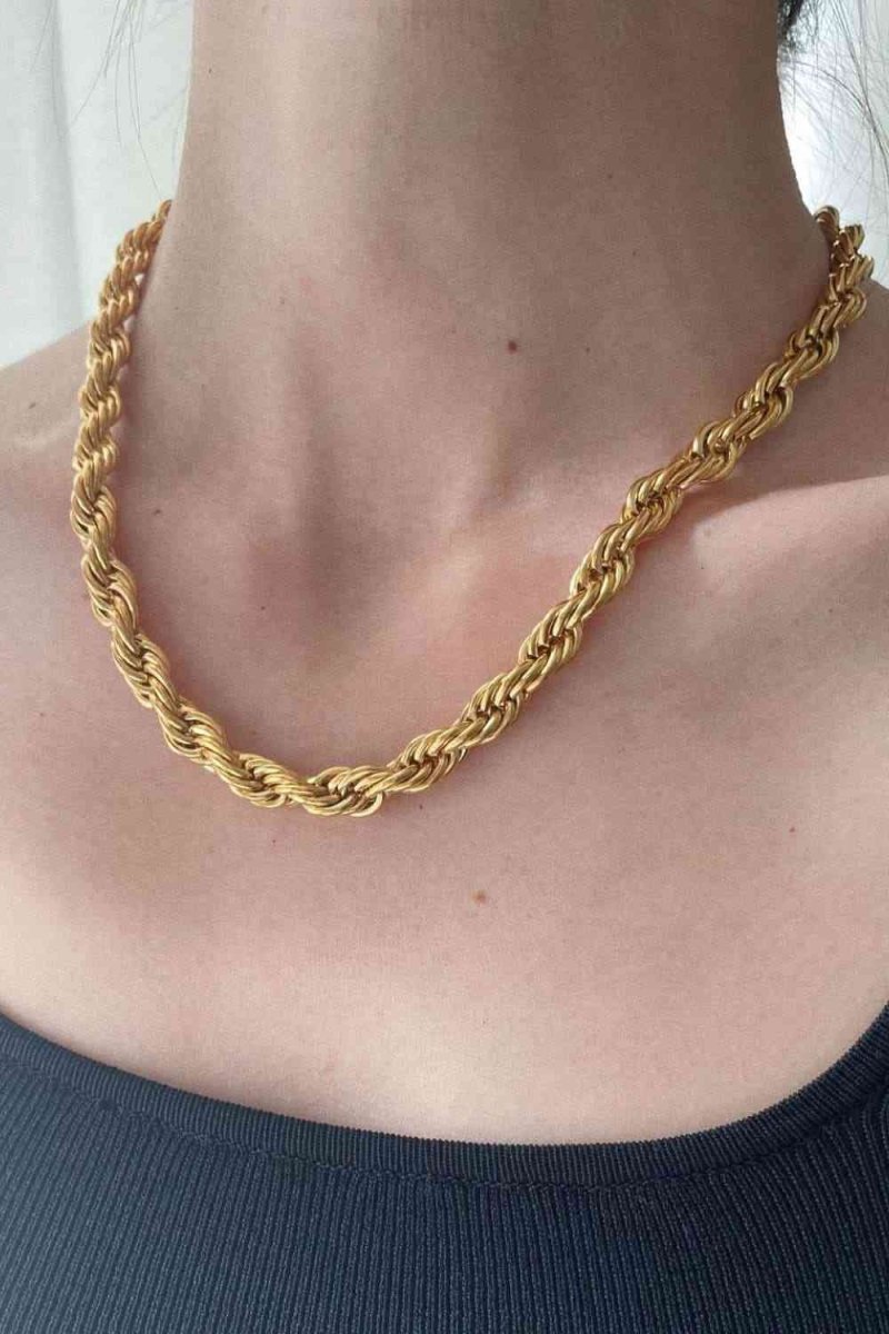 Twisted Elegance 18K Gold Rope Necklace #Firefly Lane Boutique1