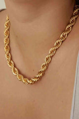 Twisted Elegance 18K Gold Rope Necklace #Firefly Lane Boutique1