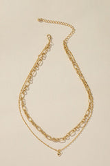 Tiny Gold Necklace with Heart Pendant - Two row mixed chain with dainty heart pendant #Firefly Lane Boutique1