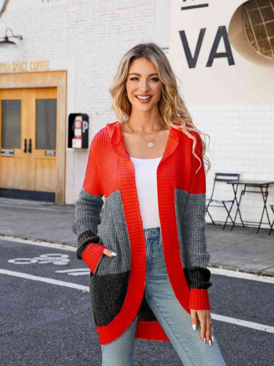 Unveil Your Style Color Block Hooded Cardigan #Firefly Lane Boutique1