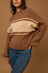 Urban Charm Striped Ribbed Mock Neck Sweater #Firefly Lane Boutique1