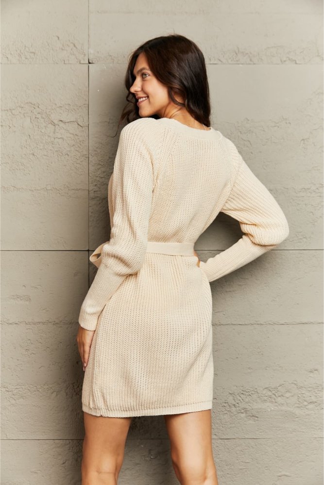 Warm Hug Long Sleeve Wrap Sweater Dress #Firefly Lane Boutique1