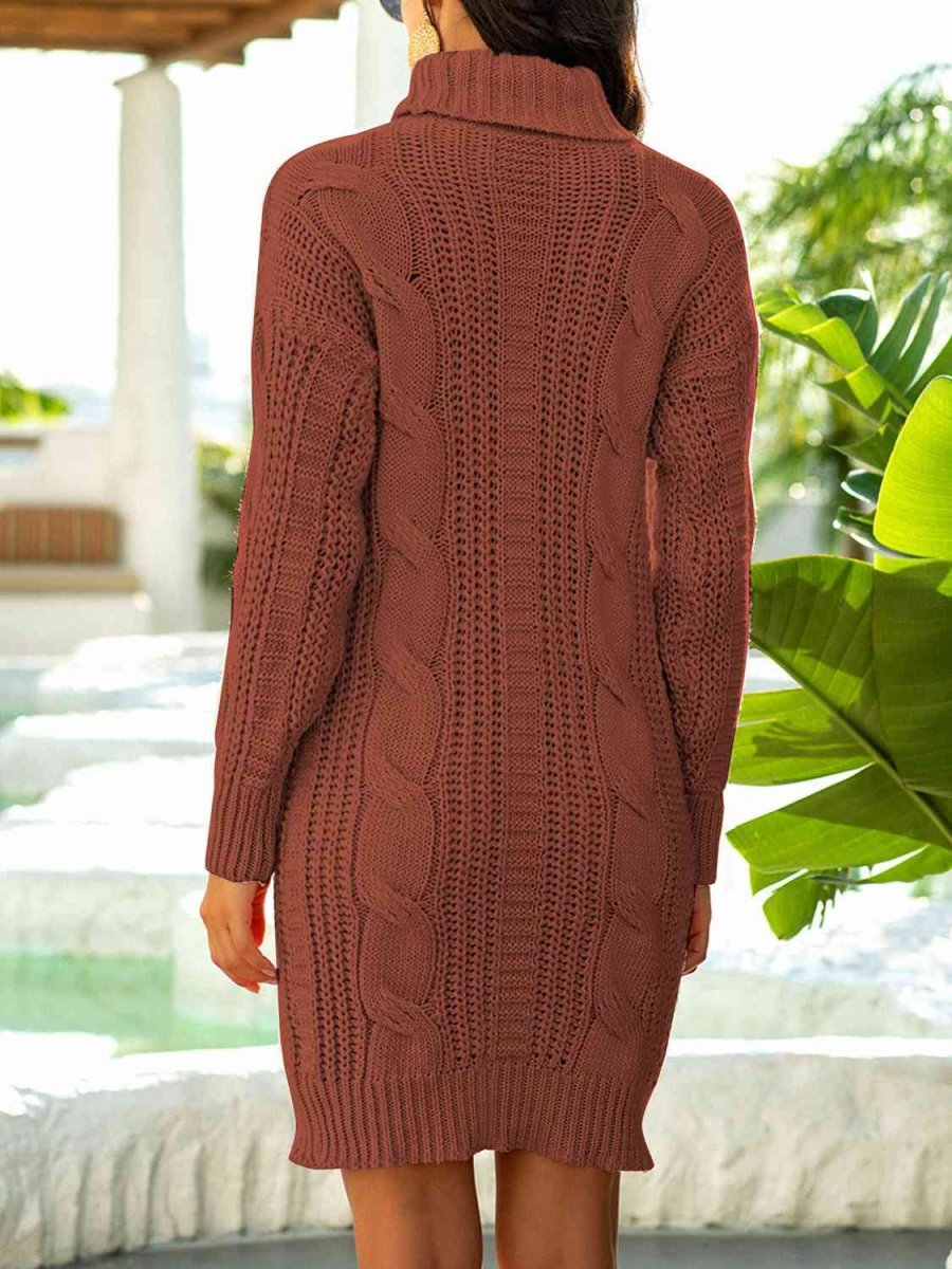 Warmth and Style Ribbed Turtleneck Sweater Dress #Firefly Lane Boutique1