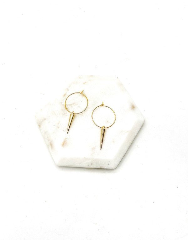 Warriors Fortitude Gold Hooped Spike Earrings #Firefly Lane Boutique1