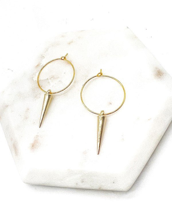 Warriors Fortitude Gold Hooped Spike Earrings #Firefly Lane Boutique1
