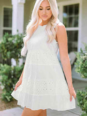 Whispering Clouds White Mini Dress #Firefly Lane Boutique1